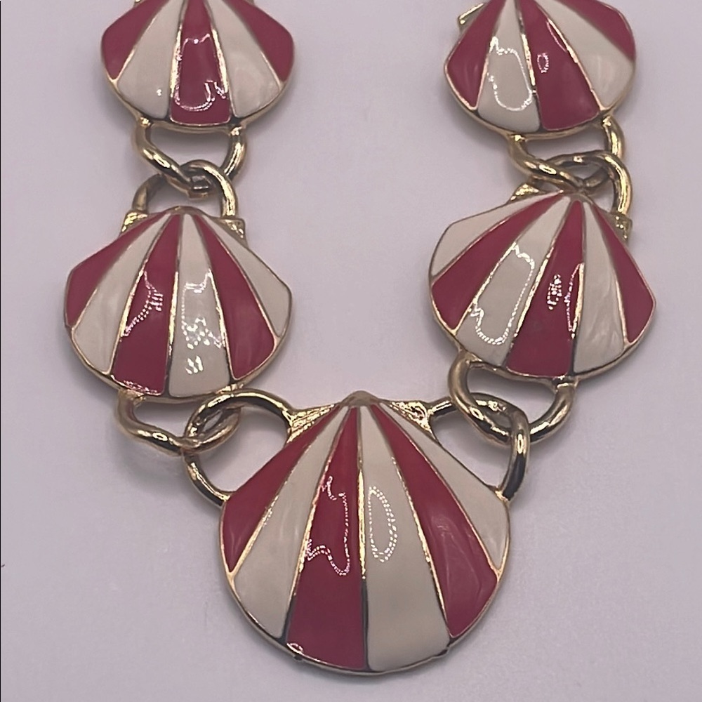 Red and White Necklace and Earring Set - Picture 5 of 8
